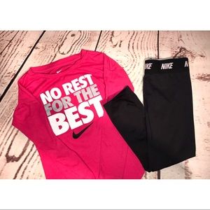 Nike Matching Set Dri Fit Pants and Long sleeve T